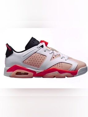 Nike Air Jordan retro 6 infrared white and pink low unisex sneakers size 6.5